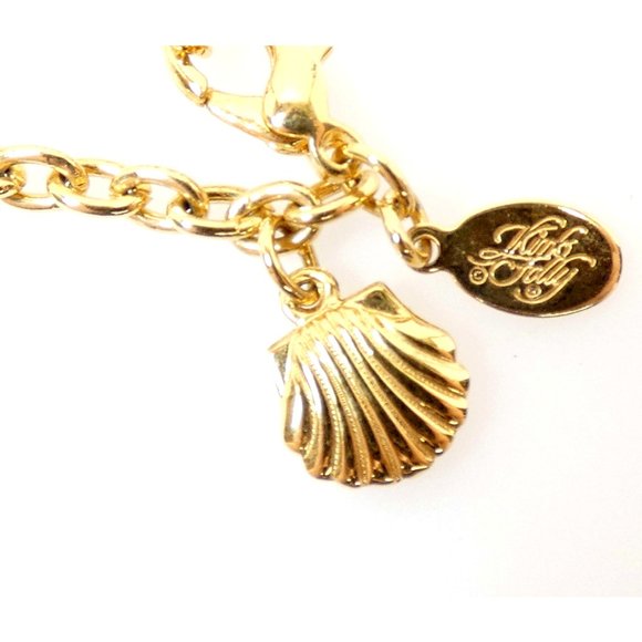 Dainty Signed Kirks Folly Gold Tone Crescent Moon Pendant Necklace Retired - Picture 8 of 12